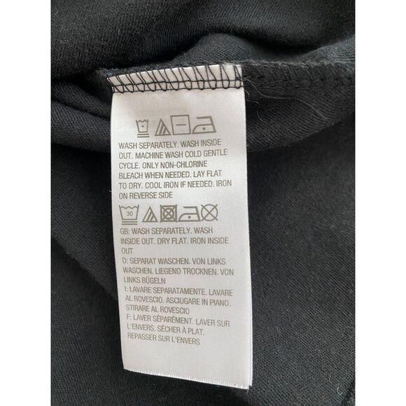 Quacker Factory T-Shirt Women Large Black Bling Cotton Scallop Sleeve Round Neck - Picture 5 of 10